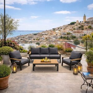 פינת ישיבה פורטו אפור כהה