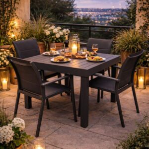 שולחן אלומיניום אפור